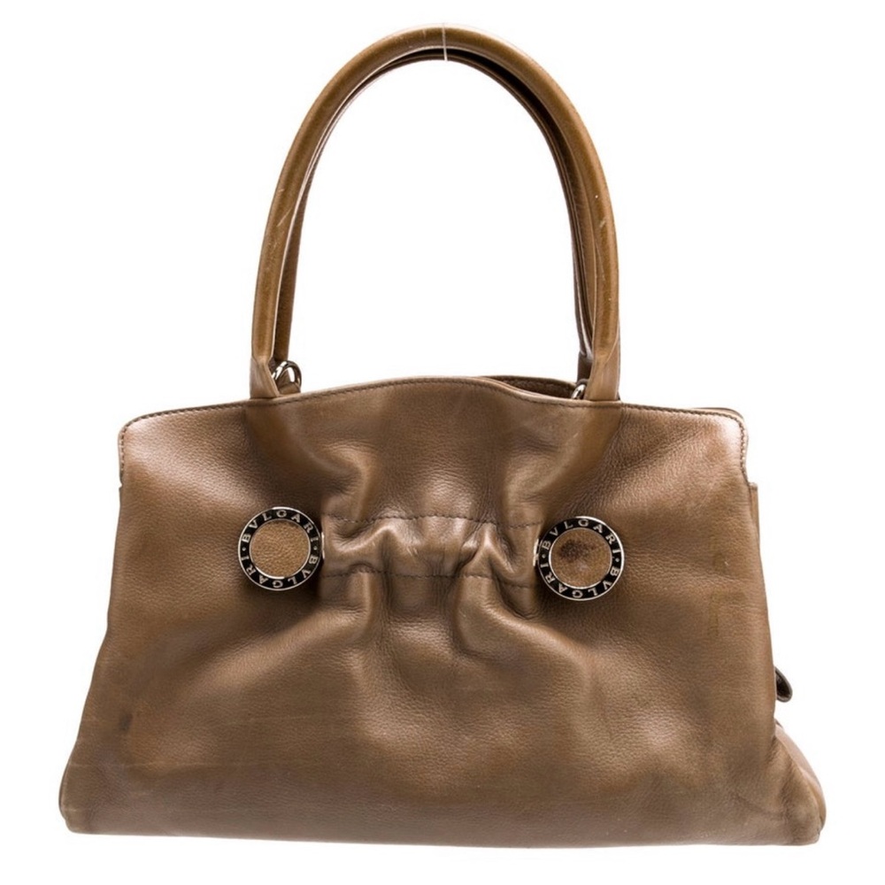 Bulgari Tan Leather Shoulder Bag